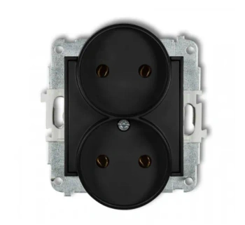 MINI Mechanizm gniazda podw. do ramki z/u czarny