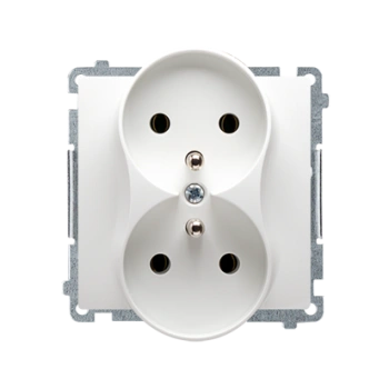 Gniazdo podwójne z/u 16A IP20 SimonBasic, biały