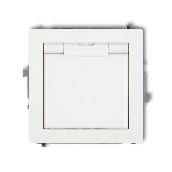 Mechanizm gniazda bryzgoszczelnego 2P+Z biały DECO