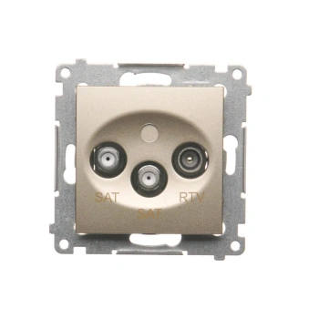 Simon54 Gniazdo antenowe podw. SAT-SAT-RTV złoty