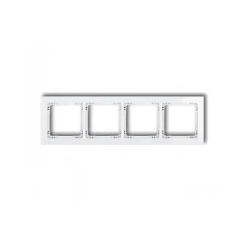DECO Ramka uniwersalna 4x efekt szkła biały