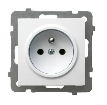 Gniazdo pojedyncze z uziemieniem AS biały