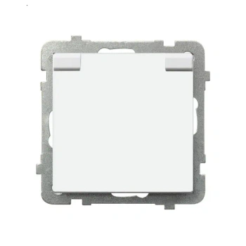 Gniazdo bryzgoszczelne z uziemieniem IP44 wieczko w kolorze wyrobu SONATA BIAŁY