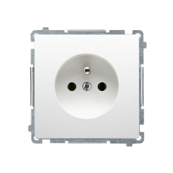 Gniazdo z/u 16A IP20 pojedyncze, SimonBasic, biały
