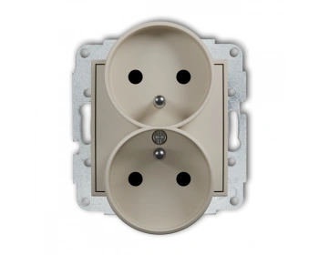 MINI Mech.gniazda podw.do ramki z/u 2x(2P+Z) taupe