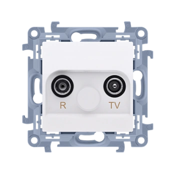 Simon10 Gniazdo antenowe RTV przelotowe białe
