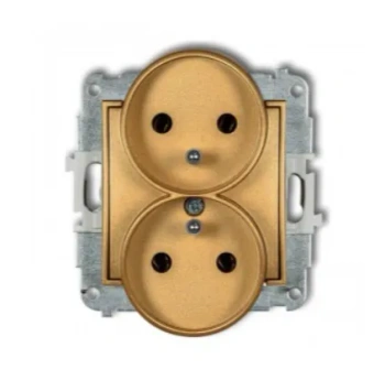 MINI Gniazdo podwójne z/u złote