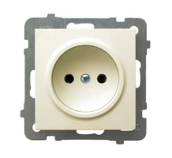 AS Gniazdo pojedyncze b/u 16A ecru