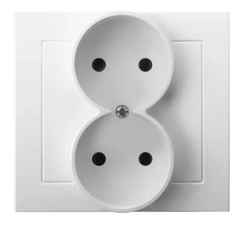 Gniazdo podwójne b/u Kier, białe