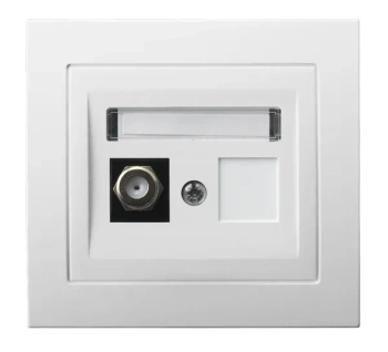 Gniazdo Antenowe Typu F Kier, biały