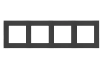 Simon55 Ramka 4-krotna szklana szkło mrożone czarna