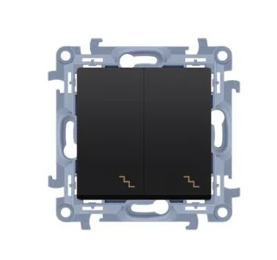 Simon10 Łącznik schodowy podwójny czarny mat