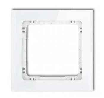Ramka uniwersalna 1x DECO efekt szkła biały