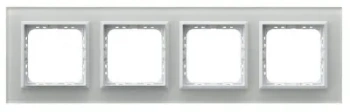 Sonata Ramka poczwórna białe szkło szron