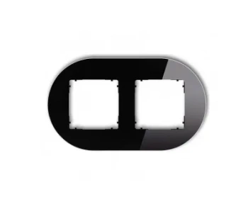 ICON Ramka podwójna okrągła efekt szkła czarna