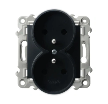 SZAFIR Gniazdo podwójne z/uz moduł czarny matowy