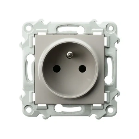 SZAFIR Gniazdo pojedyncze z uziemieniem kaszmirowy beż