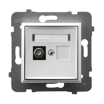 Gniazdo antenowe typu F pojedyncze ARIA  BIAŁY