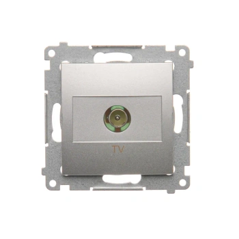 Simon54 Gniazdo antenowe TV pojedyncze srebrny mat