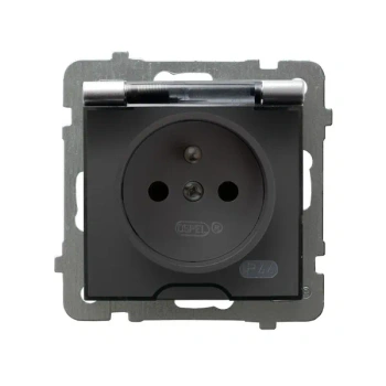 Gniazdo pojedyncze z/u bryzgoszczelne 16A AS, srebrne