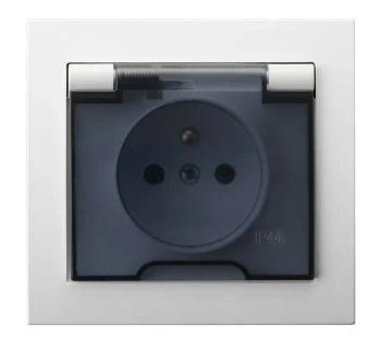 Gniazdo bryzgoszczelne p/t z/u IP44 Kier, białe