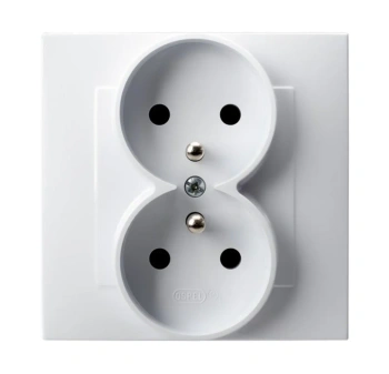 SZAFIR Gniazdo podwójne z/uz kompletne biały