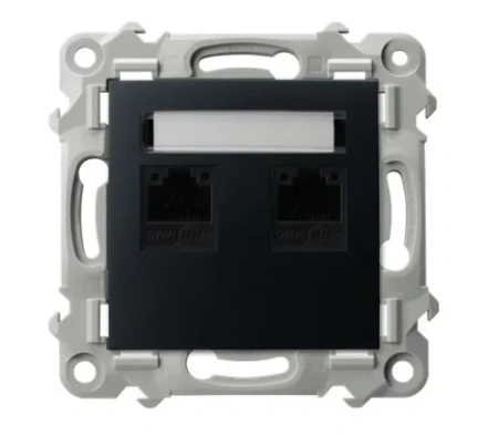 SZAFIR Gniazdo komputerowe podw.kat.5e czarny matowy