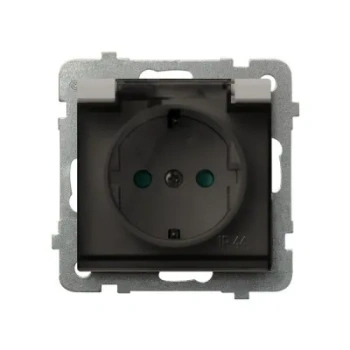 Gniazdo bryzgoszczelne z uziemieniem przezroczyste SONATA KASZMIR