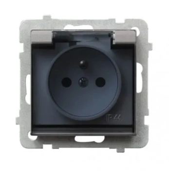 Gniazdo bryzgoszczelne z uziemieniem przezroczyste SONATA KASZMIR