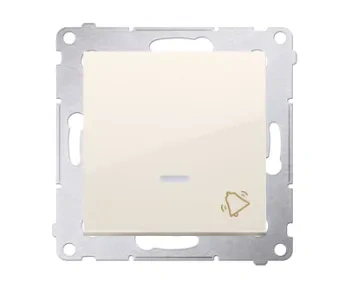 Simon54 Przycisk dzwonek 10AX z podśw. kremowy