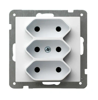 Gniazdo potrójne EURO AS BIAŁY