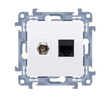 Simon10 Gniazdo antenowe typu „F” +komp RJ45 kat.5