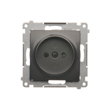 Simon54 Gniazdo wtyczkowe b/u z przesł. antracyt