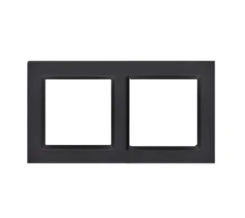 Simon10 Ramka podwójna, czarny mat