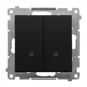 Simon55 Łącznik krzyżowy podwójny czarny mat 10AX