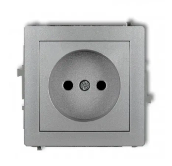 Mechanizm gniazda poj.bez uziemienia srebrny DECO