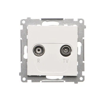 Simon55 Gniazdo antenowe R-TV końcowe biały mat