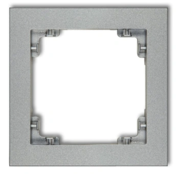 Ramka uniwersalna 1x z tworzywa srebrny metal DECO
