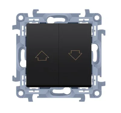 Simon10 Przycisk żaluzjowy czarny mat