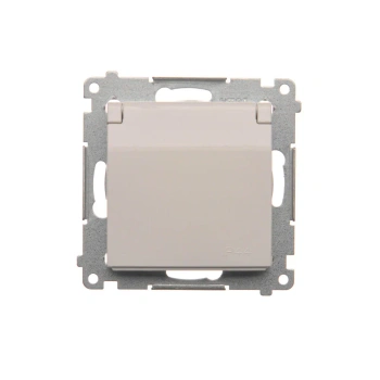 Gniazdo pojedyncze hermetyczne IP44  z/u 16A Simon54 białe