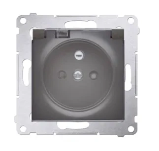 Simon54 Gniazdo wtyczkowe bez uszcz. trans/czarny