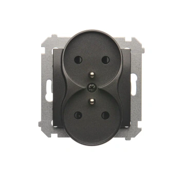 Gniazdo 2x z/u przesłona Simon54, antracyt