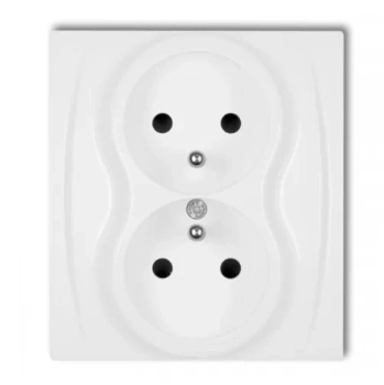 Gniazdo 2x z uziemieniem 2x2P+Z LOGO biały