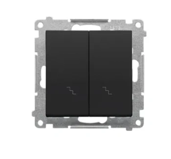 Simon55 Łącznik schodowy podwójny czarny mat 10AX