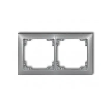 DECO Ramka uniwersalna 2x z tworzywa So srebrny me