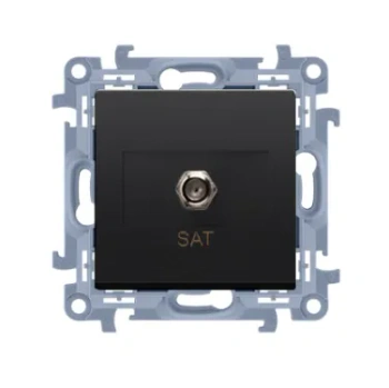 Simon10 Gniazdo antenowe poj. Typu F czarny mat