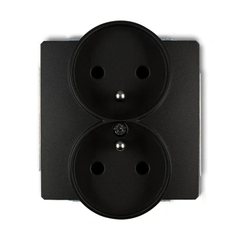 Mechanizm gniazda podwójnego do ramki z uziem czarny DECO