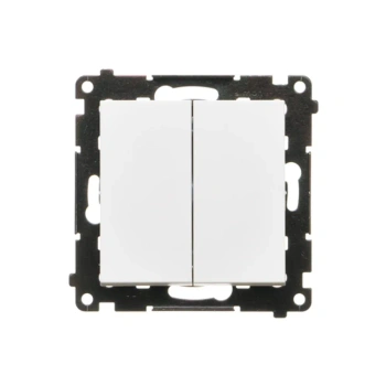 Simon55 Łącznik krzyżowy podwójny bez piktogramu (moduł) 10AX 250V, szybkozłącza, biały mat