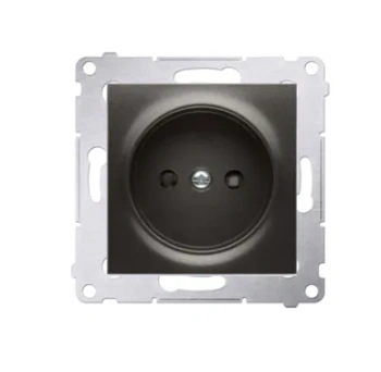 Simon54 Gniazdo wtyczkowe b/u z przesł. antracyt