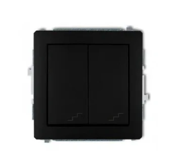 DECO Mechanizm łącznika schodowego podw czarny